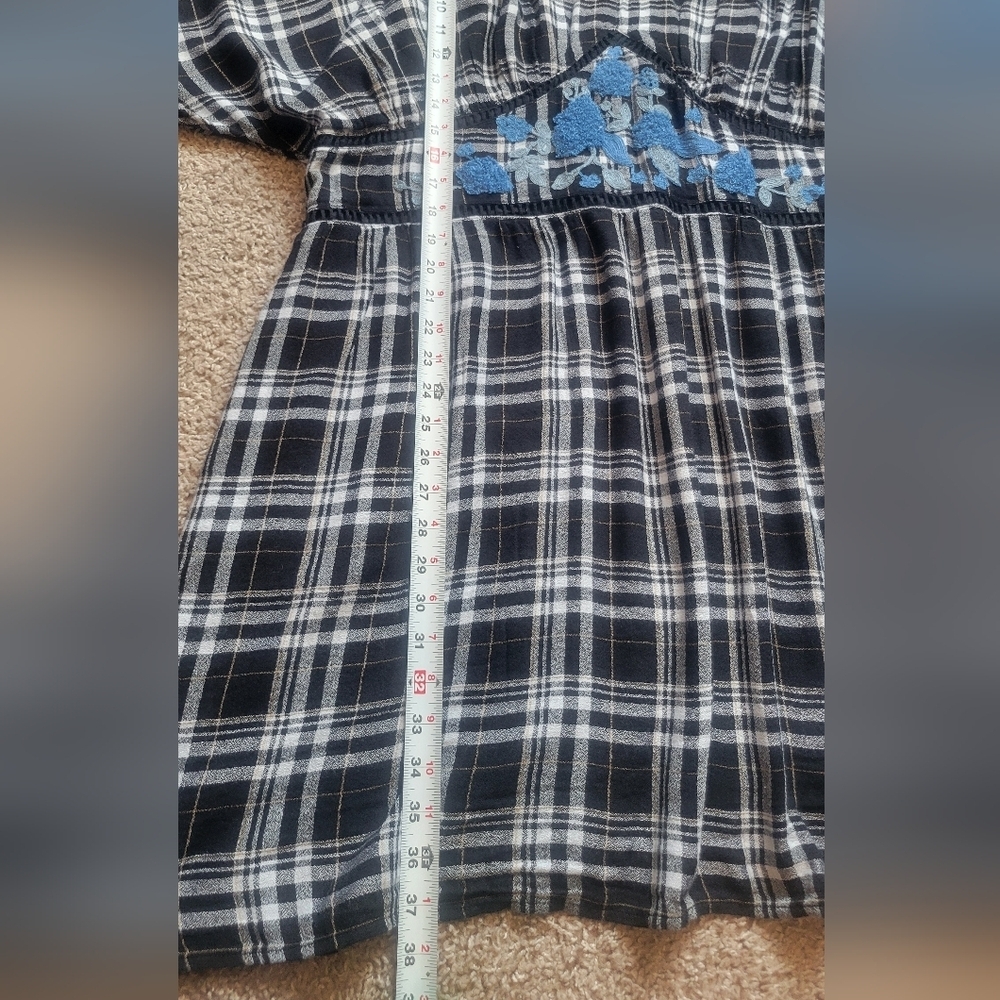 Anthropologie A+plus Sarah Black and Blue Plaid Tunic Dress - Picture 12 of 16